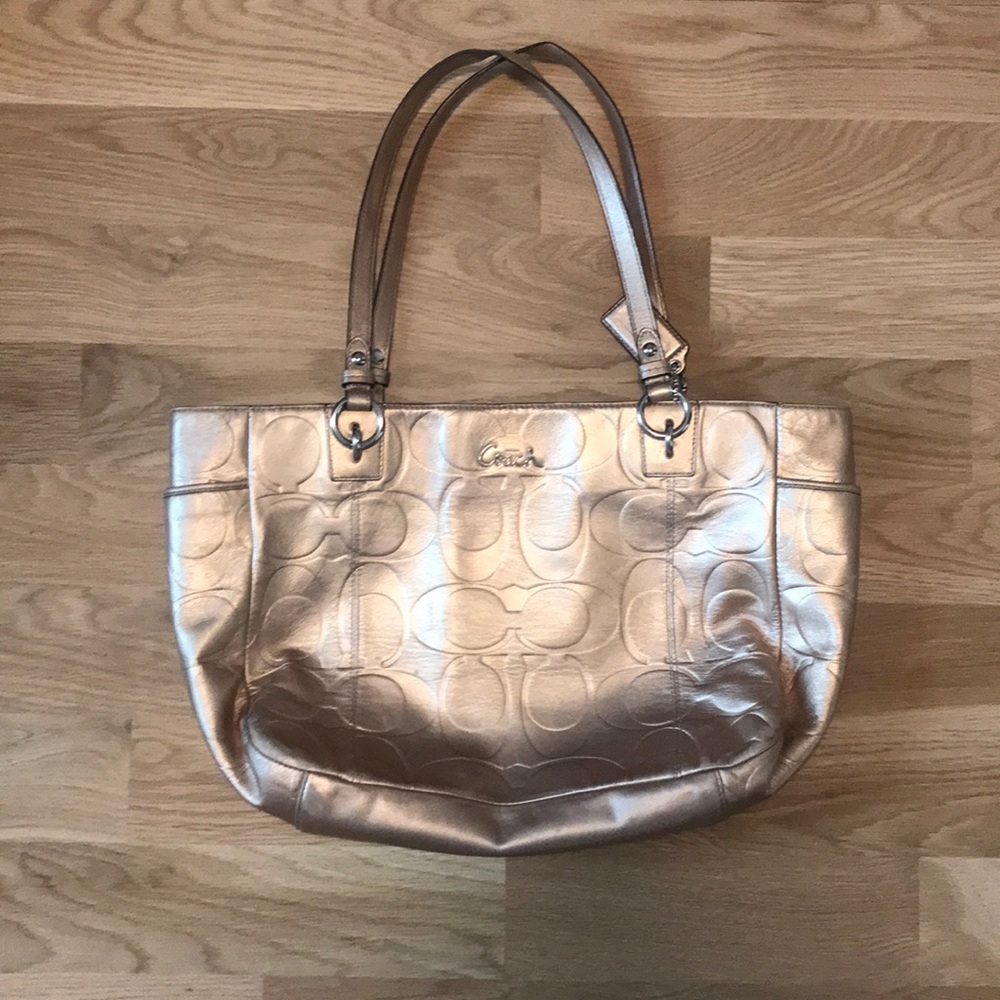 Coach Medium size gold tote